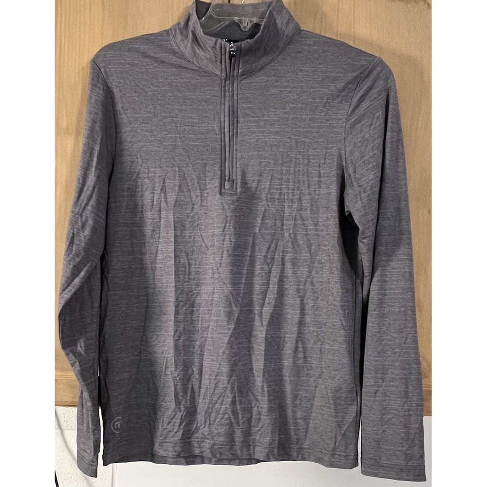Travis Mathew Quarter Zip Pullover Mens Small Grey Heathered Long Sleeve Top